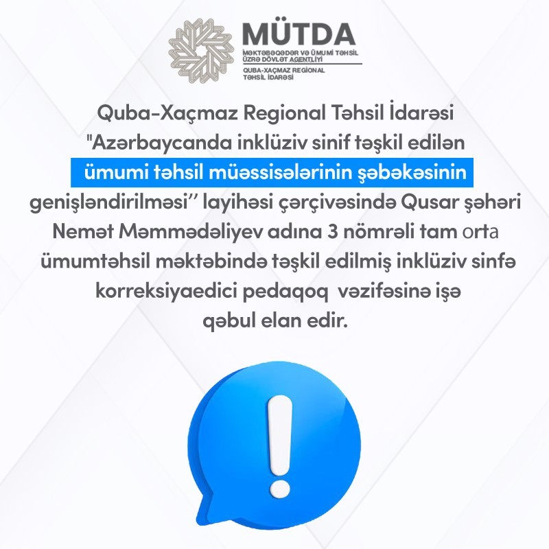 Korreksiyaedici Pedaqoq Mütəxəssisləri Üçün Müsabiqə Elan