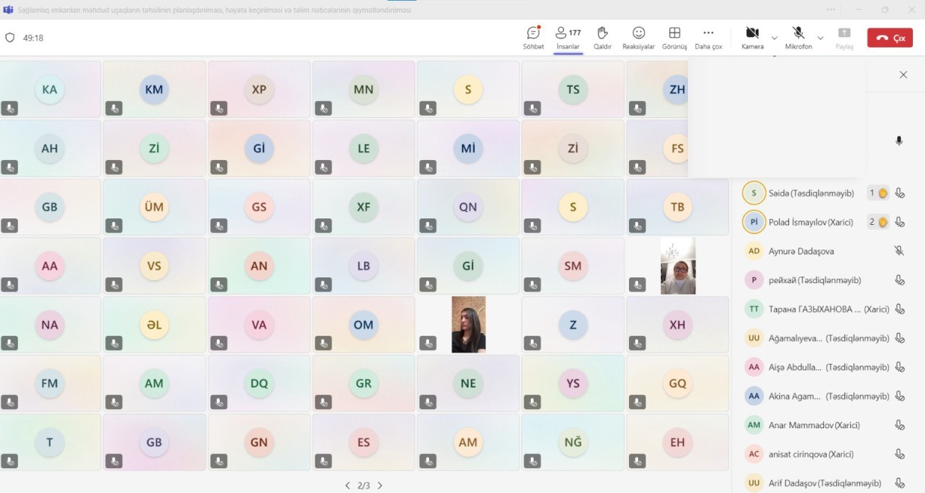 Teams platforması ilə təlim təşkil edilmişdir.