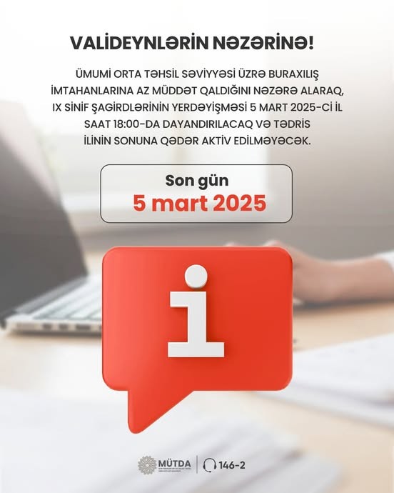 Valideynlərin nəzərinə