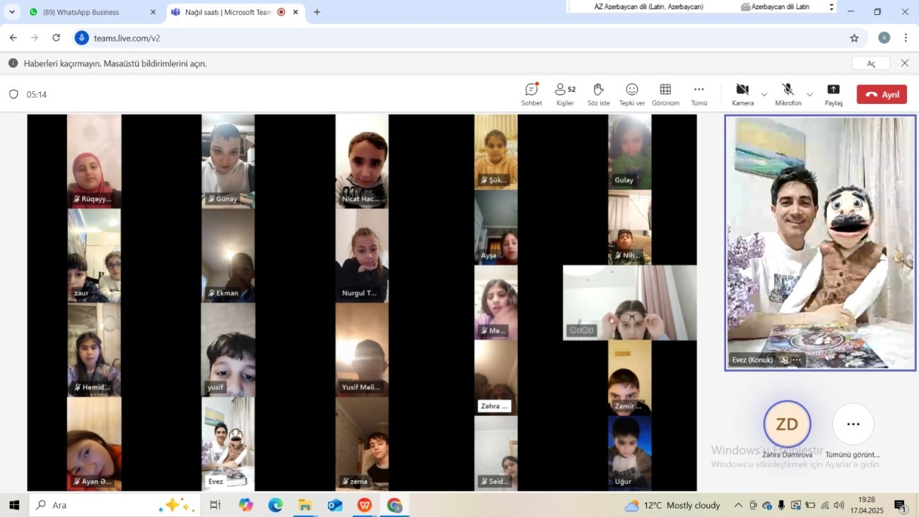 Şagirdlərə nağıl qəhrəmanının təqdimatında nağıl səsləndirildi