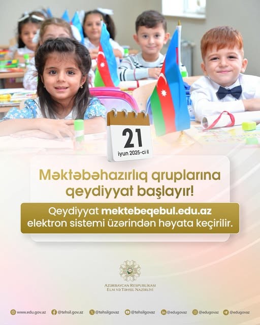 Məktəbəhazırlıq qruplarına qəbul başlayır