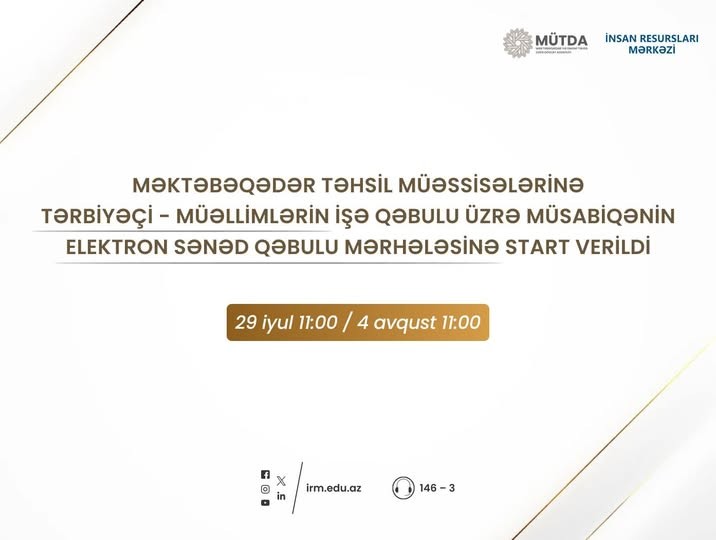 Sənəd qəbulu mərhələsinə start verildi!