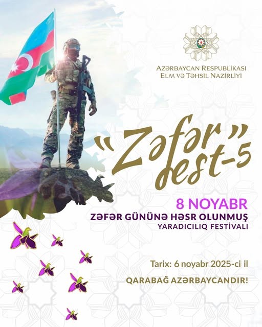“ZəfərFest-5” yaradıcılıq festivalı keçiriləcək.